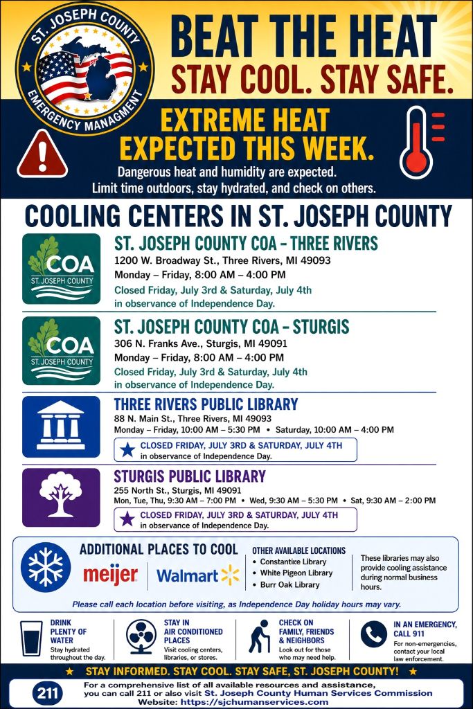 Cooling Centers Open Around St. Joseph County